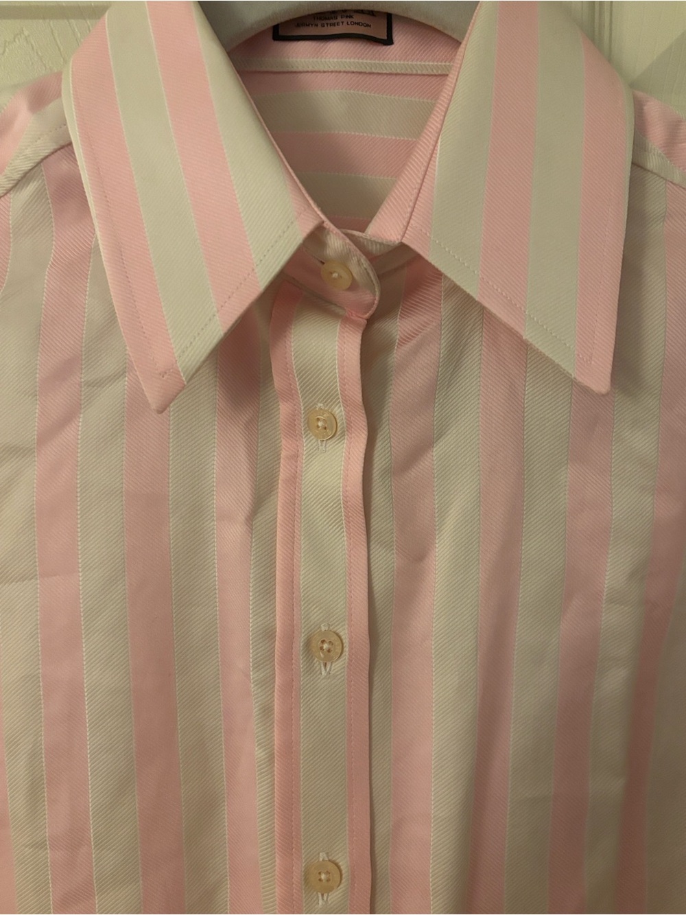 Thomas Pink Woman’s Tailored Pink & Cream Dress Shirt French Cuffs Size 8 (UK12) - Picture 2 of 9